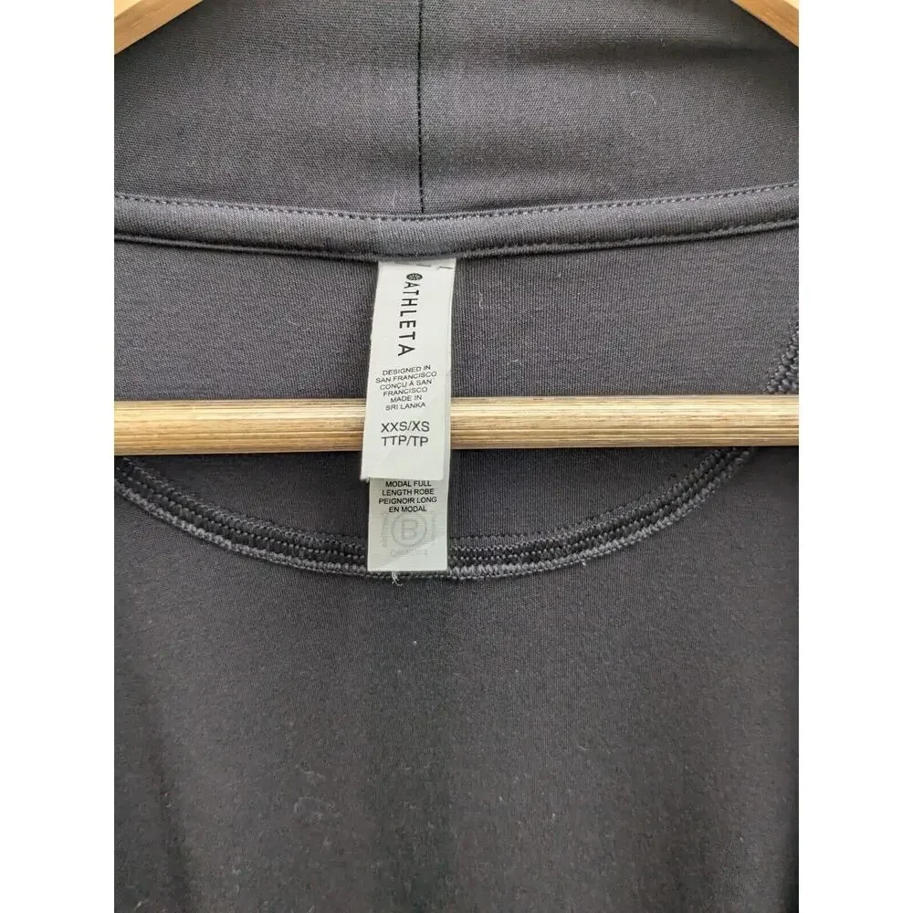 Athleta Modal Robe Black XXS Long Cardigan Sleep Pajama Womens Retail $129 - Picture 5 of 9